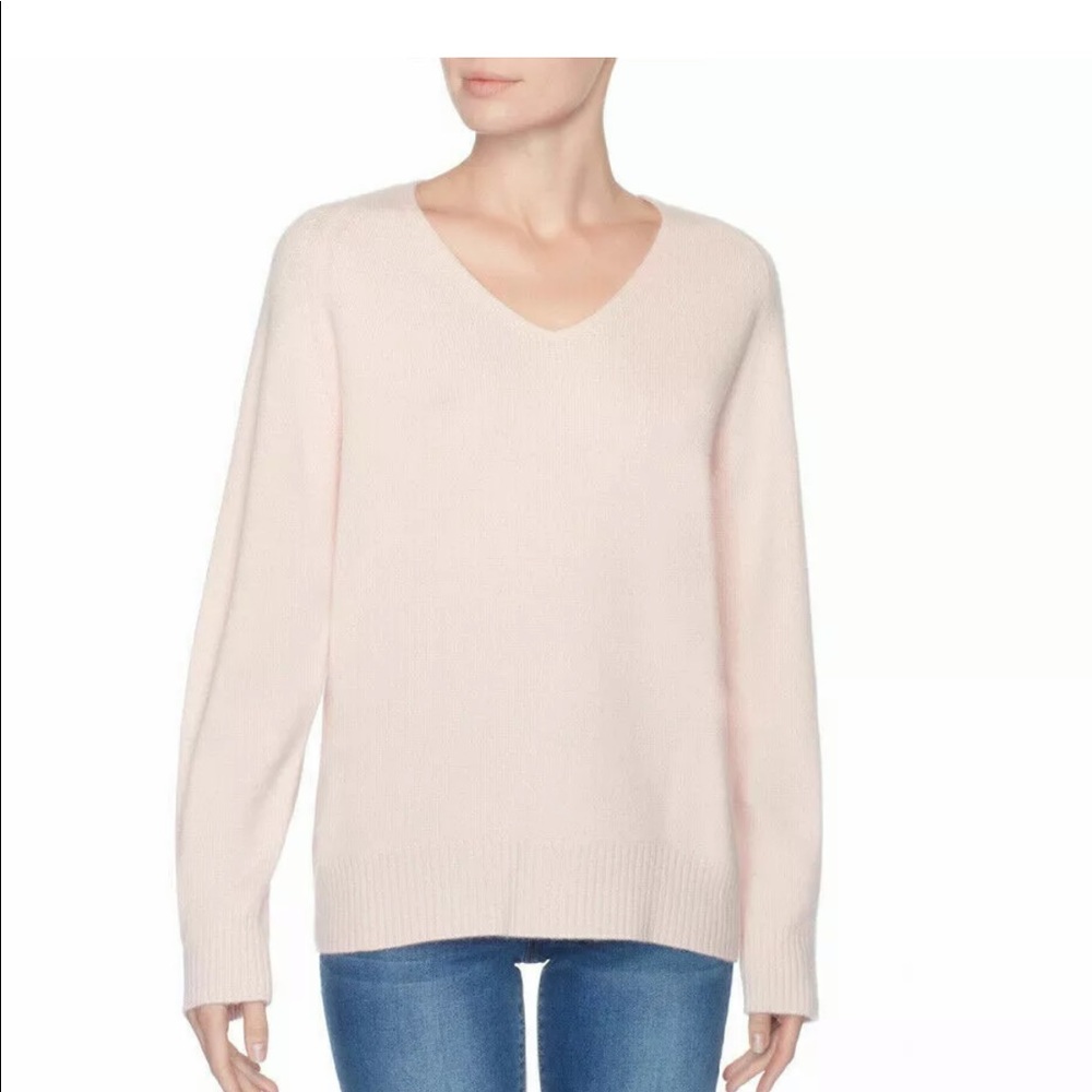 Magaschoni Cashmere Sweater Relaxed Cozy V Neck